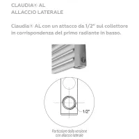 Radiatore bagno scaldasalviette Claudia AL 600x1807 RAL9016 3551350001681
