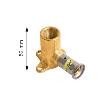 Terminale con staffa in ottone Gas 26x3/4" 2PG2605