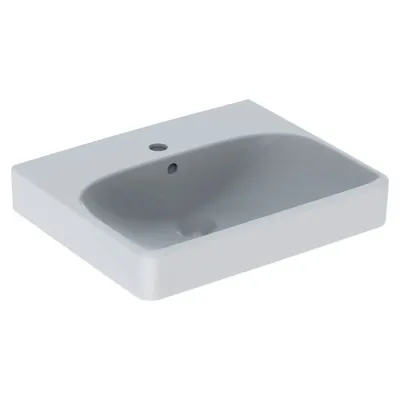 Geberit SMYLE SQUARE lavabo rettangolare L.50 cm, con foro rubinetteria e troppopieno, colore bianco finitura lucido 500.256.01.1