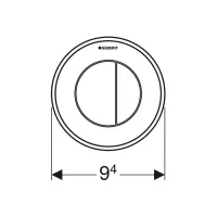 Comando a distanza pneumatico Geberit tipo 01, round, per risciacquo a due quantità, pulsante da incasso, bianco 116.042.11.1