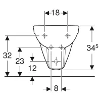 Geberit SELNOVA bidet sospeso, con foro rubinetteria e troppopieno, colore bianco finitura lucido 500.264.01.7