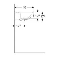 Geberit SELNOVA COMPACT lavabo L.63 cm, con foro rubinetteria e troppopieno, colore bianco finitura lucido 501.890.00.7