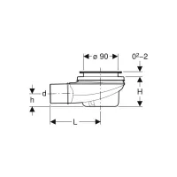 Sifone doccia Geberit d90, altezza della chiusura idraulica 50 mm, scarico in PE 150.552.00.1