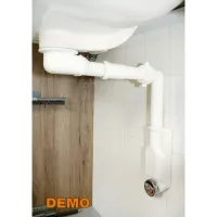 Sifone SPAZIO BAGNO NT ispezionabile per lavabo completo di raccordo 1 - 1.1/4 uscita ø 32-40 A.8274.01