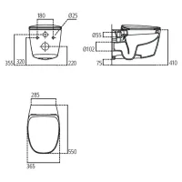 Coppia wc sospeso con sedile + bidet Dea ETV6586184