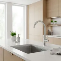 GROHE BLUE HOME + STARTER KIT Miscelatore Monocomando per lavello con sistema filtrante dell'acqua bocca a C Cromo 115556