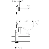 Geberit DUOFIX modulo per WC sospeso 114 cm con cassetta di risciacquo da incasso Sigma 8 cm 111.795.00.2