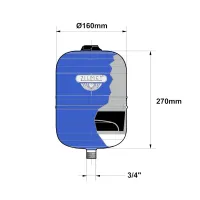 Vaso di espansione da 5 litri - HYDRO-PRO 5 - max pressione 10 bar - raccordo 3/4" - per acqua calda sanitaria 11A0000500