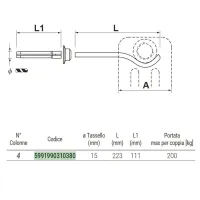 kit mensole bianche Ardesia per radiatore 4 colonne: 2 MENSOLE complete di rosette copriforo di colore bianco e 2 TASSELLI - ø12 L.223 5991990310380