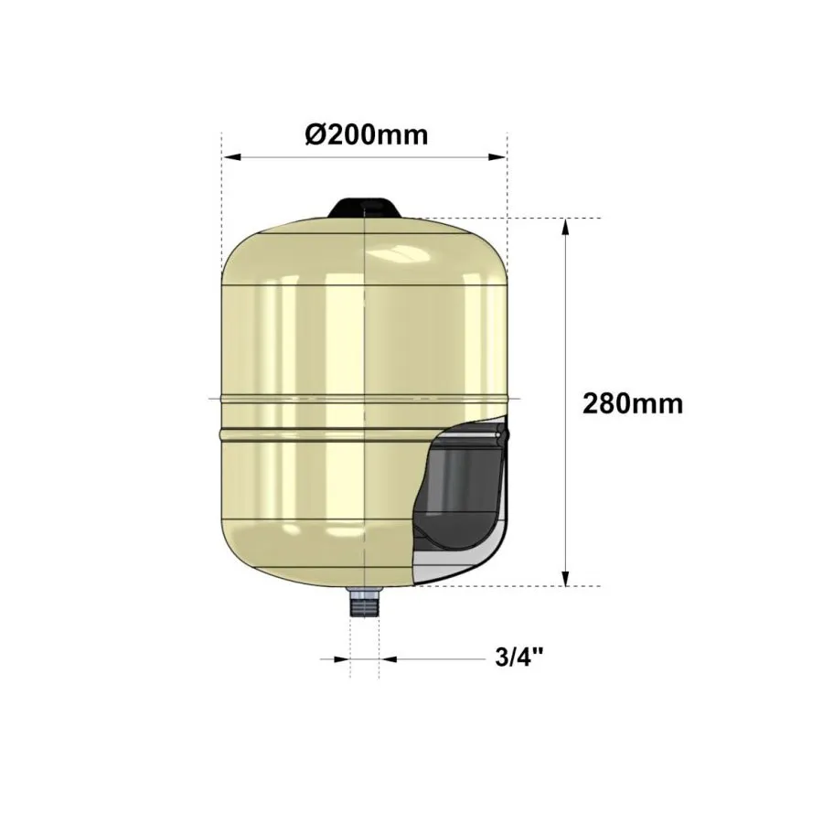 Vaso espansione Hydro-Plus E 8 litri 3/4" Zilmet 11E0000800 Vaso espansione Hydro-Plus E 8 litri 3/4" Zilmet 11E0000800