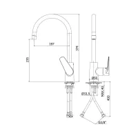 ORANGE miscelatore per lavello cucina o lavanderia, canna orientabile, cromato OG180CR
