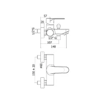 Orange miscelatore vasca / doccia Paffoni con deviatore OG023CR