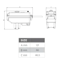 Attuatore mini 230V IP54 SPST 1M 230V - Attuatore elettrico con connessione quick mounting S4710P00