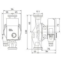 Yonos PICO1.0 15/1-6 interasse 130 mm ø1" Circolatore standard singolo a rotore bagnato con attacchi filettati 4215512
