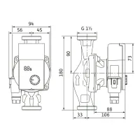 Yonos PICO1.0 25/1-6 PN10 interasse 180 mm ø1"1/2 Circolatore standard singolo a rotore bagnato con attacchi filettati 4215517