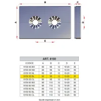 6150 - Rosone bianco lucido a parete in plastica Ø10÷20, interasse 35mm per valvole monotubo e bitubo serie TopFAR 6150 35BL