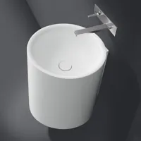 Lavabo sospeso in Monolith, senza foro troppo pieno tappo piletta in Monolith 90111 MO