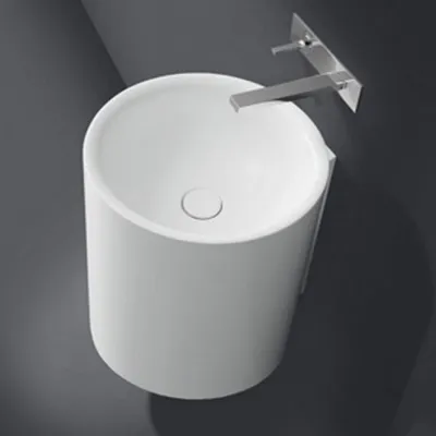 Lavabo sospeso in Monolith, senza foro troppo pieno tappo piletta in Monolith 90111 MO