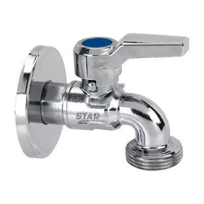 Rubinetto cromato per lavatrice da 1/2" con sfera teflonata anticalcare, con uscita da 1/2" - 1722C344