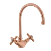 Iris-viola miscelatore lavello monoforo con canna orientabile a ombrello - ø18x185mm - finitura ramata IRV180RM