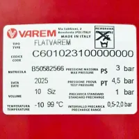Vaso di espansione FLATVAREM da 10 litri - raccordo 3/4" per caldaia C601023100000000