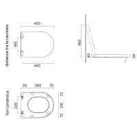 Sedile avvolgente in resina termoindurente. Antibatterico.45×35 Zero/Sfera 0551000001