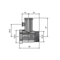 Valvola per scaldabagno / scaldacqua a legna attacchi MF 1/2" 645701OS1/2