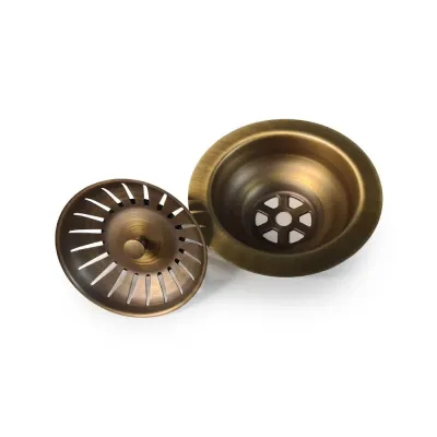 Piletta basket 1"1/2 in ottone bronzato per lavello 480800BR11/2