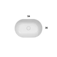 T-EDGE Lavabo 54.36 h16 cm. Installazione da appoggio. Peso 7 Kg B6O54BI