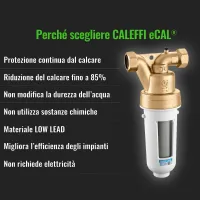 CALEFFI eCAL, Dispositivo anticalcare elettrolitico con filtro e magnete - Attacco: G 1" (ISO 228-1) F 537761