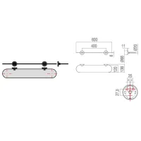 Mensola in cristallo temperato 6 mm con supporti A23070CR01