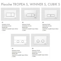 Placca di scarico WC meccanica P1 doppio pulsante Valsir Tropea nero opaco VS0871303
