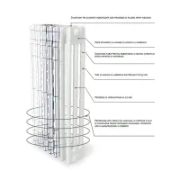 Ardesia radiatore tubolare 3 colonne h.1000 - 27 elementi - colore bianco RAL9016 - completo di tappo cieco e riduzioni da 1/2" 3541700107994