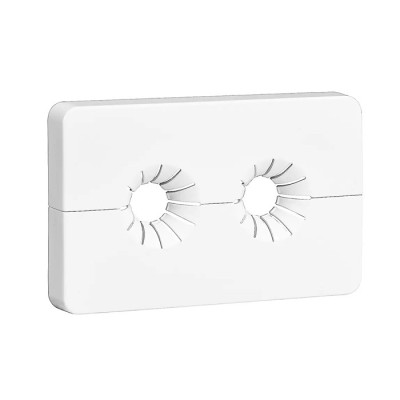 Piastrina doppia coprimuro. Per tubazioni con diametro esterno da 12 a 20 mm. Interasse 35 mm 449901