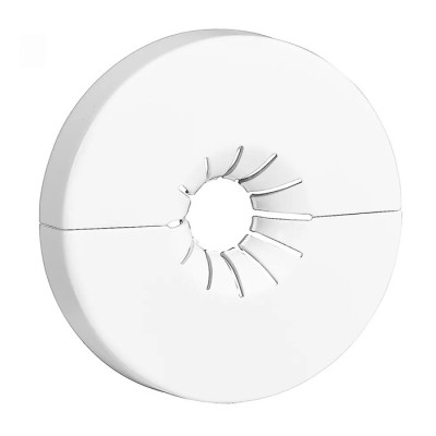 Piastrina singola coprimuro. Per tubazioni con diametro esterno da 12 a 20 mm. Finitura: bianco RAL 9010 449900