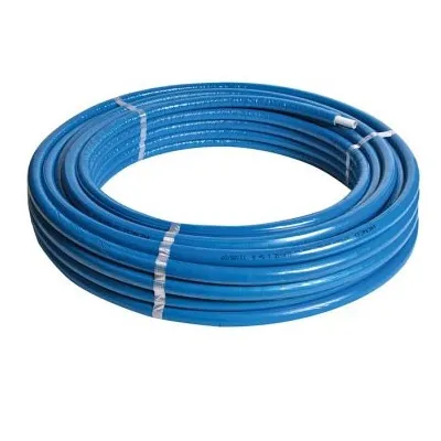 Tubo multistrato blu ø26x3 mm in rotolo da 50 metri STANDARD (PE-Xc/Al/PE-Xc) con isolamento di spessore 13 mm con guaina blu goffrata. Tubo con alluminio maggiorato (prezzo al metro - minimo acquistabile 50 metri) 50ISO1326BL