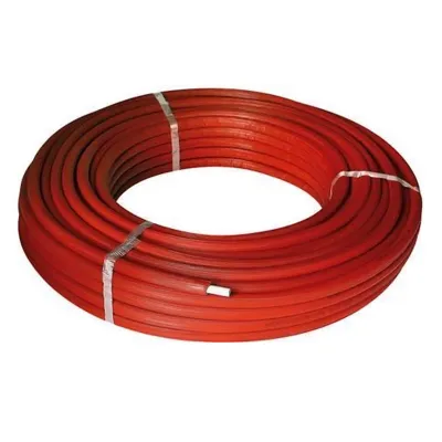 Tubo multistrato rosso ø20x2 mm in rotolo da 50 metri STANDARD (PE-Xc/Al/PE-Xc) con isolamento di spessore 9 mm con guaina blu o rossa goffrata. Tubo con alluminio maggiorato (prezzo al metro - minimo acquistabile 50 metri) 50ISO920RO