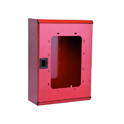 Cassetta da esterno/interno a parete “Linea Electa" in acciaio al carbonio verniciato in poliestere rosso RAL 3000. Dim. mm H 550 x 390 x 180 - Senza lastra 0154.036