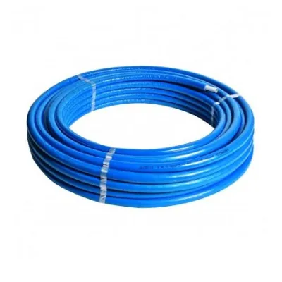 Tubo multistrato blu ø20x2 mm Standard in rotolo da 50 metri, isolato, spessore 13 mm/9 mm (PE-Xc/Al/PE-Xc). Guaina blu goffrata. Spessore alluminio 0,40 mm (prezzo al metro - minimo acquistabile 50 metri) 50ISO1320BL
