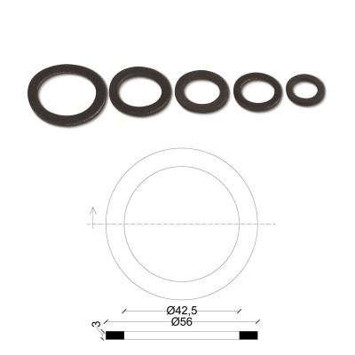 Guarnizione per bocchettoni 1"1/4 in gommatela spessore mm.3 102200GT11/4