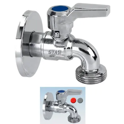 Rubinetto cromato per lavatrice / lavastoviglie STAR 1/2" con uscita da 3/4" 1720C404