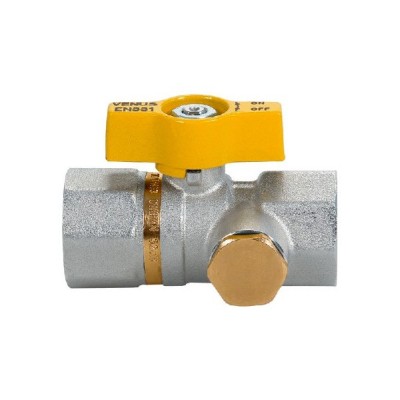 Valvola a sfera VENUS F/F TEST GAS 1" prova impianti con attacco 1/4" 1031G206