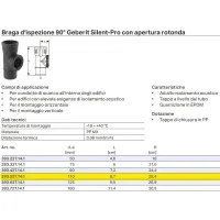 Braga d'ispezione 90° Geberit Silent-Pro con apertura rotonda ø110 mm 393.527.14.1