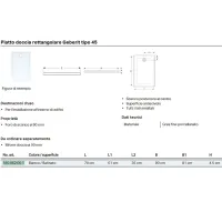 Piatto doccia rettangolare Geberit tipo 45 dim. 90x70 cm 550.062.00.1
