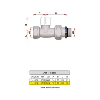 1415 - Detentore diritto cromato attacco tubo ferro - Misura 1/2" 1415 12