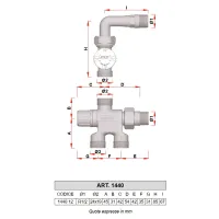 1440 - Valvola MONOTUBO "GRT" termostatizzabile - Misura 1/2" x 18 1440 12G18