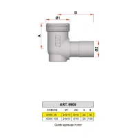 8900 - Curva speciale - Misura lung/mm 30 - con kit tenuta gomma 8900 35G18