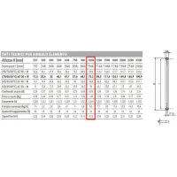 Ardesia radiatore tubolare 2 colonne 20 elementi h.1000 - colore bianco RAL9016 - completo di tappo cieco e riduzioni da 1/2" 3541700049271