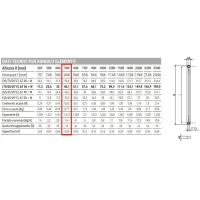 Ardesia radiatore tubolare 2 colonne 22 elementi h.500 - colore bianco RAL9016 - completo di tappo cieco e riduzioni da 1/2" 3541700027102