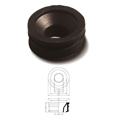 Morsetto gomma nera per curve teniche mm.53 tubi mm.25-32 219300GN